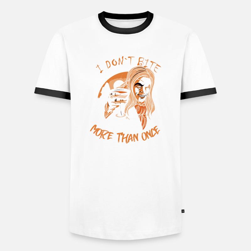 Je ne mords pas plus d’une fois jeu de mots vampire T-shirt contrasté Homme