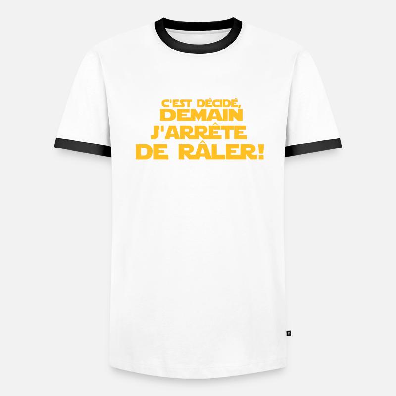 c'est décidé j'arrête de râler T-shirt contrasté Homme
