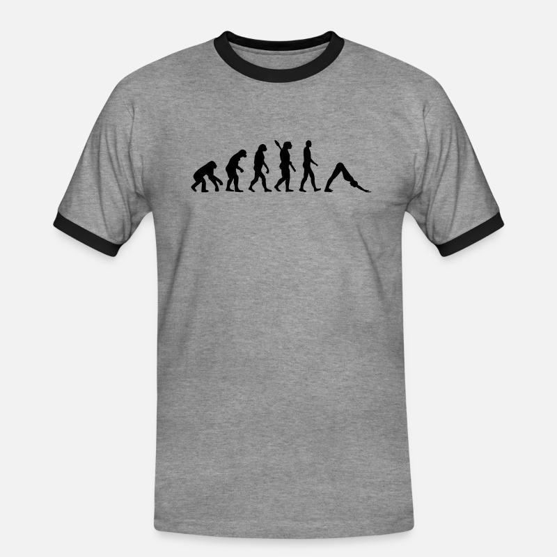 Evolution Pilates - Männer Kontrast-T-Shirt - Grau meliert/Schwarz