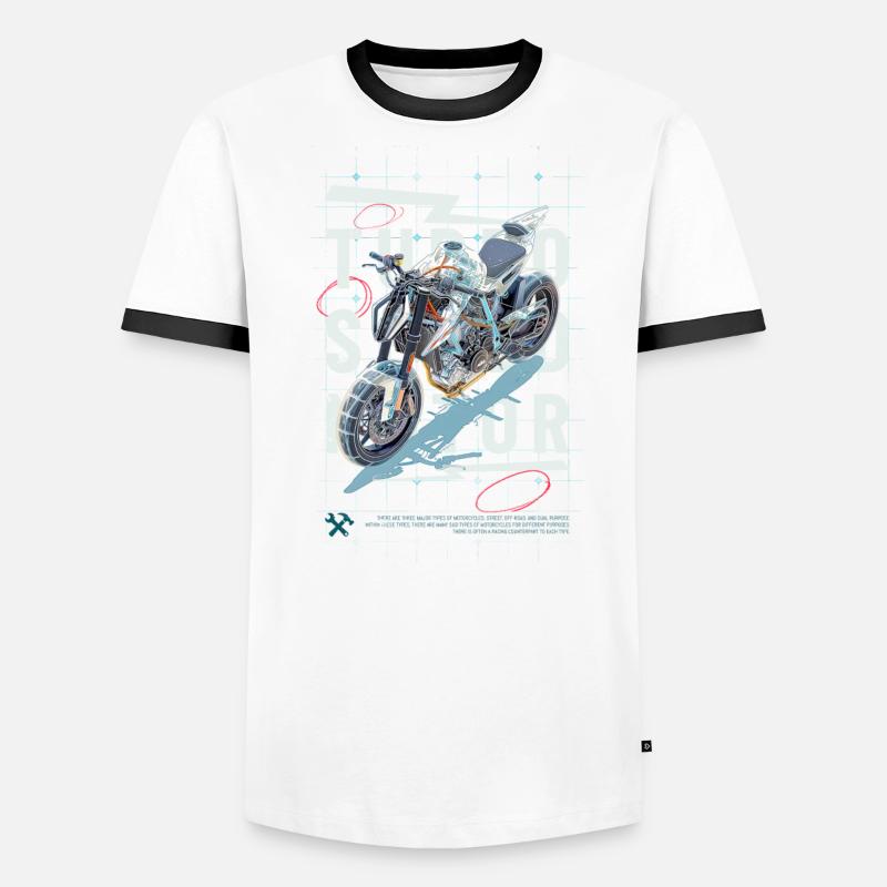 Motorcycle Technical Drawing Men's Ringer Shirt