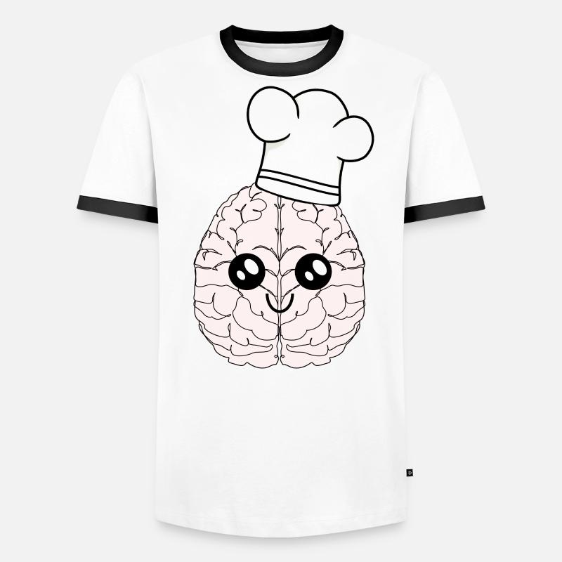 Brain chef chef hat smart cooking culinary art Men's Ringer Shirt