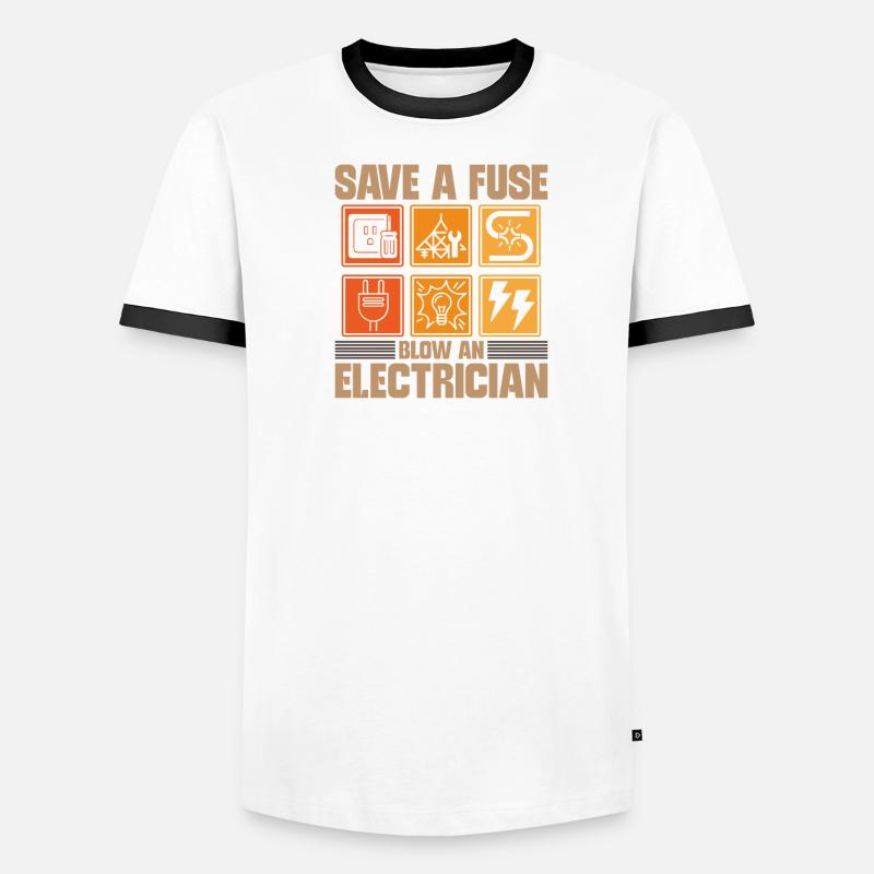 Electrician Electrical Engineer Lineman Electrical Men's Ringer Shirt