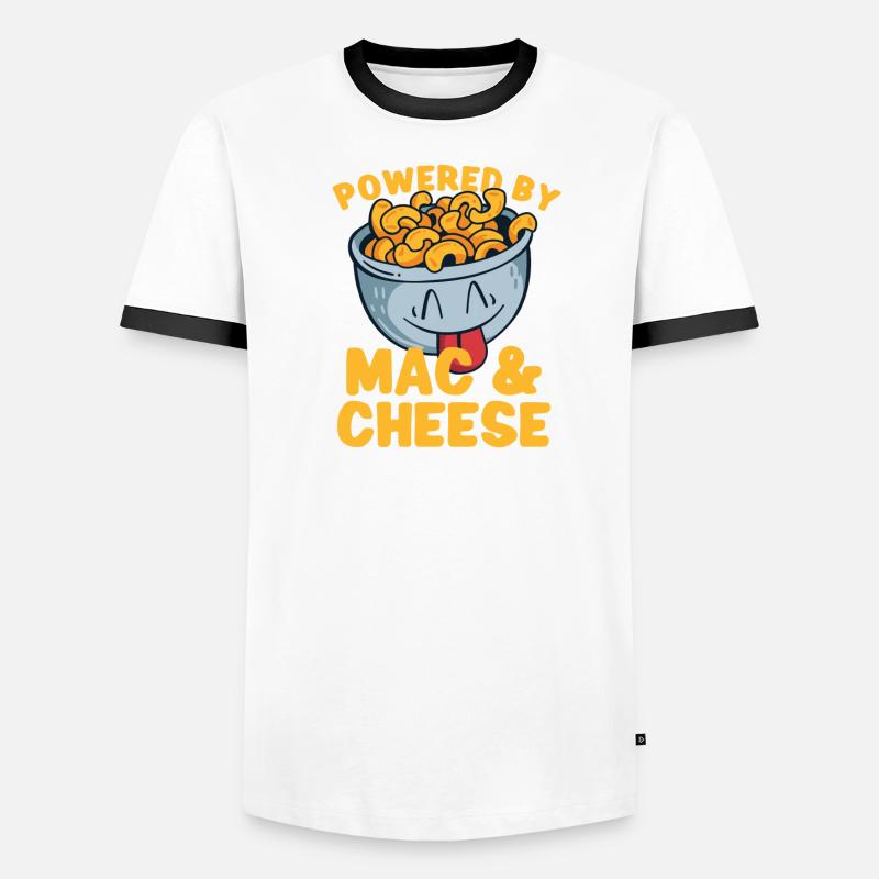 MAC AND CHEESE GIFT: propulsé par macaroni au fromage T-shirt contrasté Homme