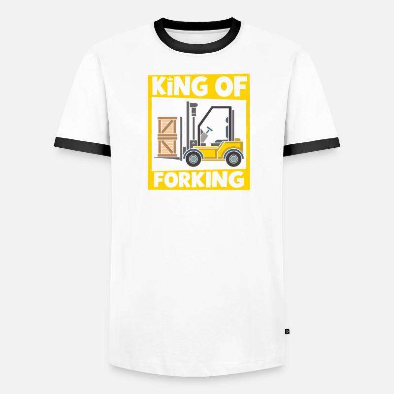 Forklift Driver Warehouse Forklift Men's Ringer Shirt