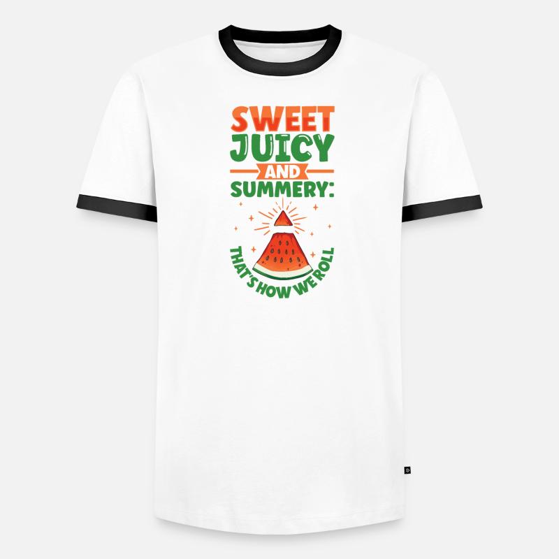 Pastèque Funny Fruit Drôle de dicton T-shirt contrasté Homme