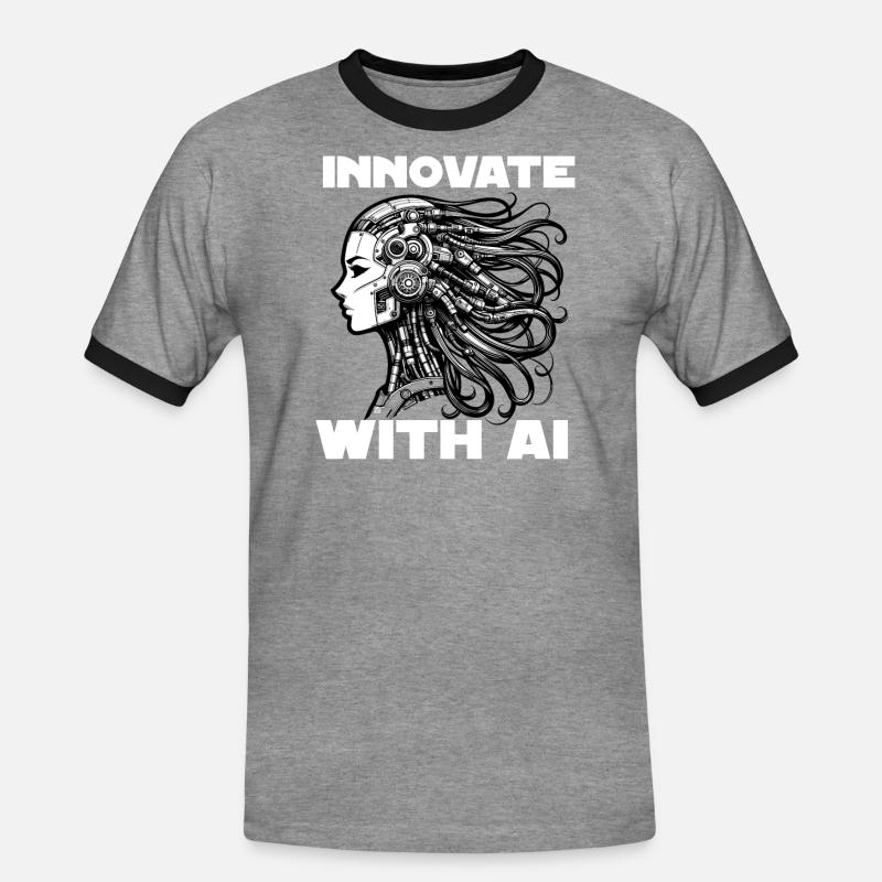 Artificial intelligence, machine learning, data - Men's Ringer Shirt - heather grey/black