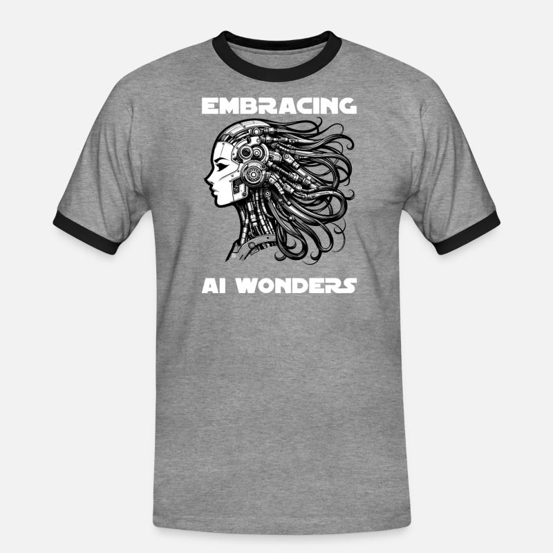 Artificial Intelligence, Machine Learning, Data - Men's Ringer Shirt - heather grey/black