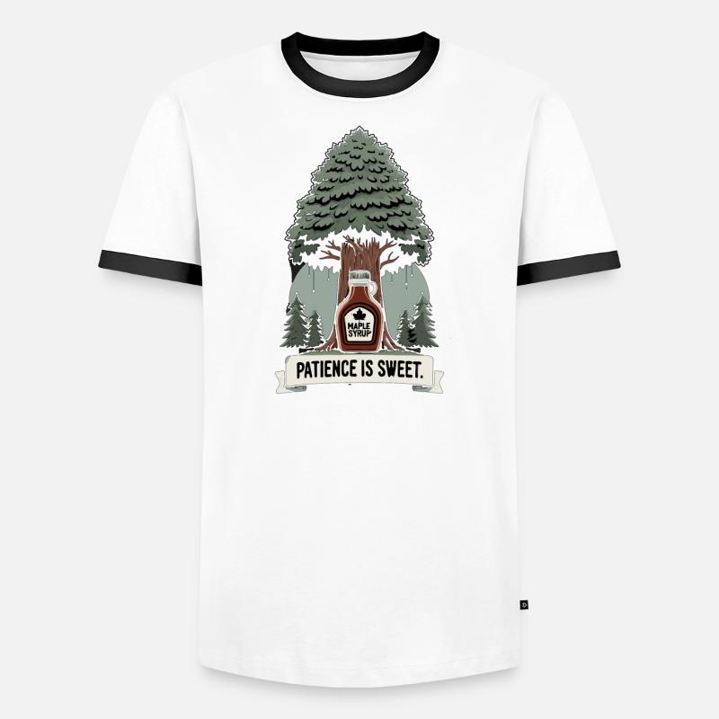 Maple Syrup Canada Tradition and Cones Men's Ringer Shirt