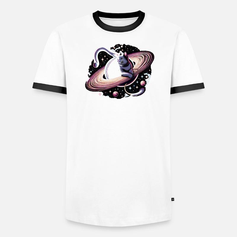 Cat, Astronaut, Astronomy, Outer Solar System Men's Ringer Shirt