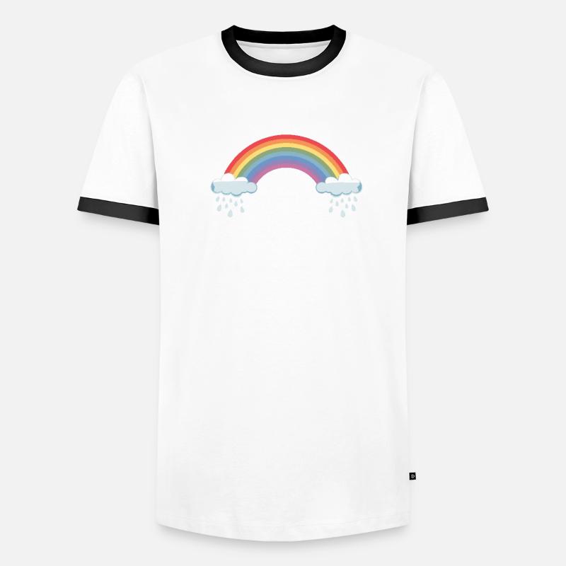 Whimsical Weather Patterns, Whimsical Clouds, Funny Men's Ringer Shirt