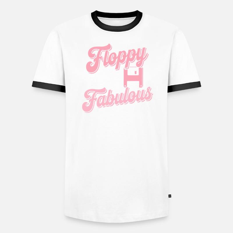Floppy Disk Retro Tech Nostalgia Old School Männer Kontrast-T-Shirt