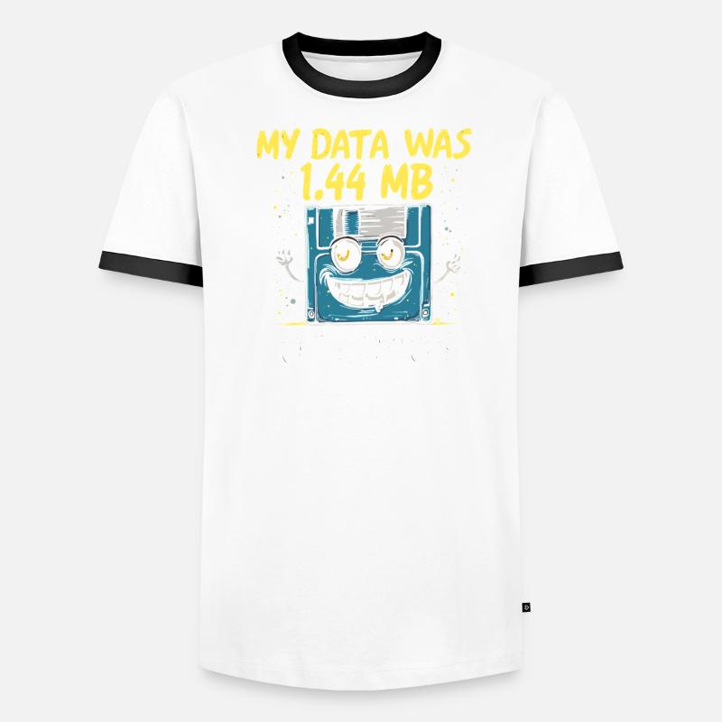 Floppy Disk Retro Tech Nostalgia Old School Männer Kontrast-T-Shirt