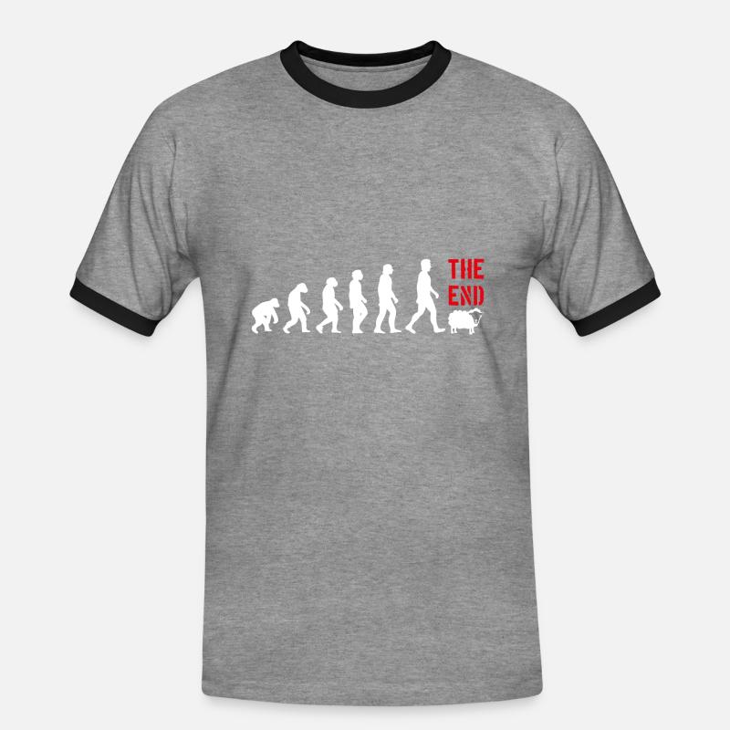 EVOLUTION FUNNY FUNNY - Men's Ringer Shirt - heather grey/black