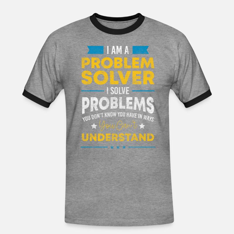 Problems Solution Positive - Men's Ringer Shirt - heather grey/black