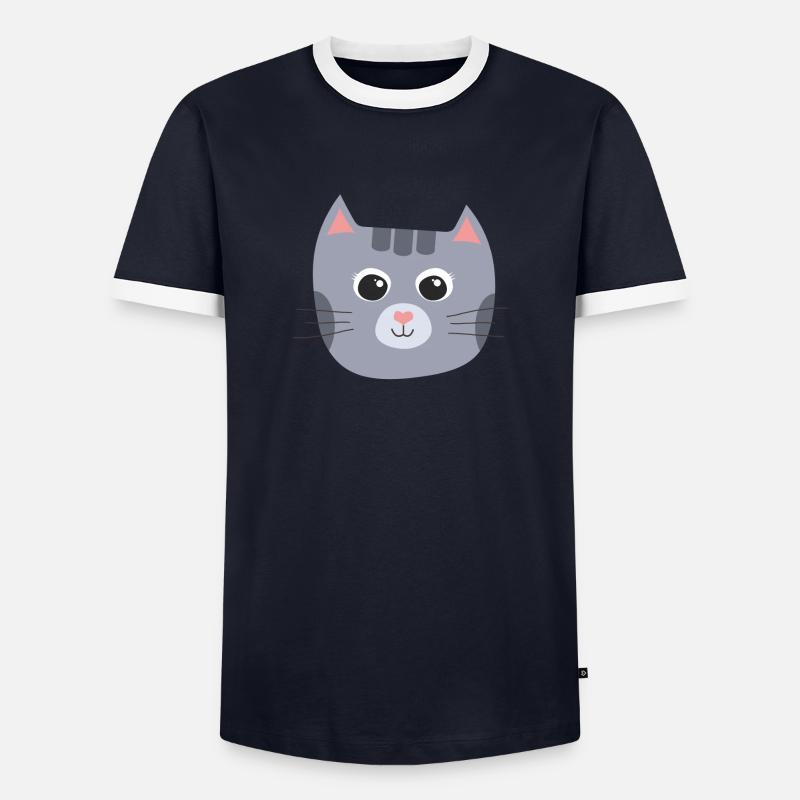 Kätzchen Männer Kontrast-T-Shirt