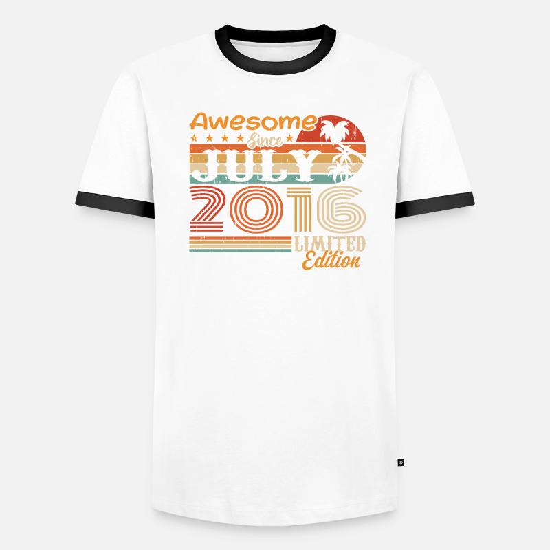 Juli 2016 Juli Geburtstagsgeschenk Juli 2016 Männer Kontrast-T-Shirt