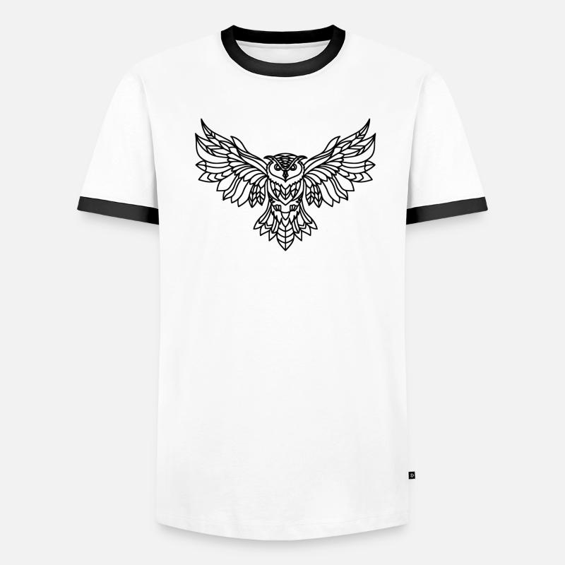 Eule Männer Kontrast-T-Shirt