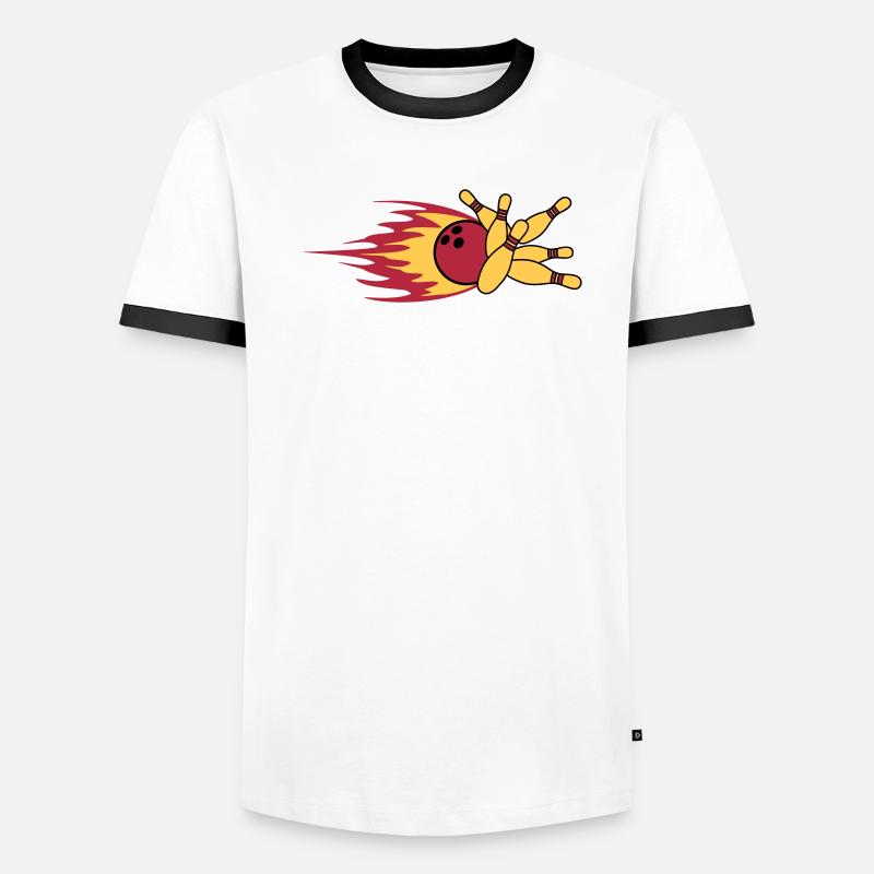 feu rapide flammes bowling épingles bouleversé grè T-shirt contrasté Homme
