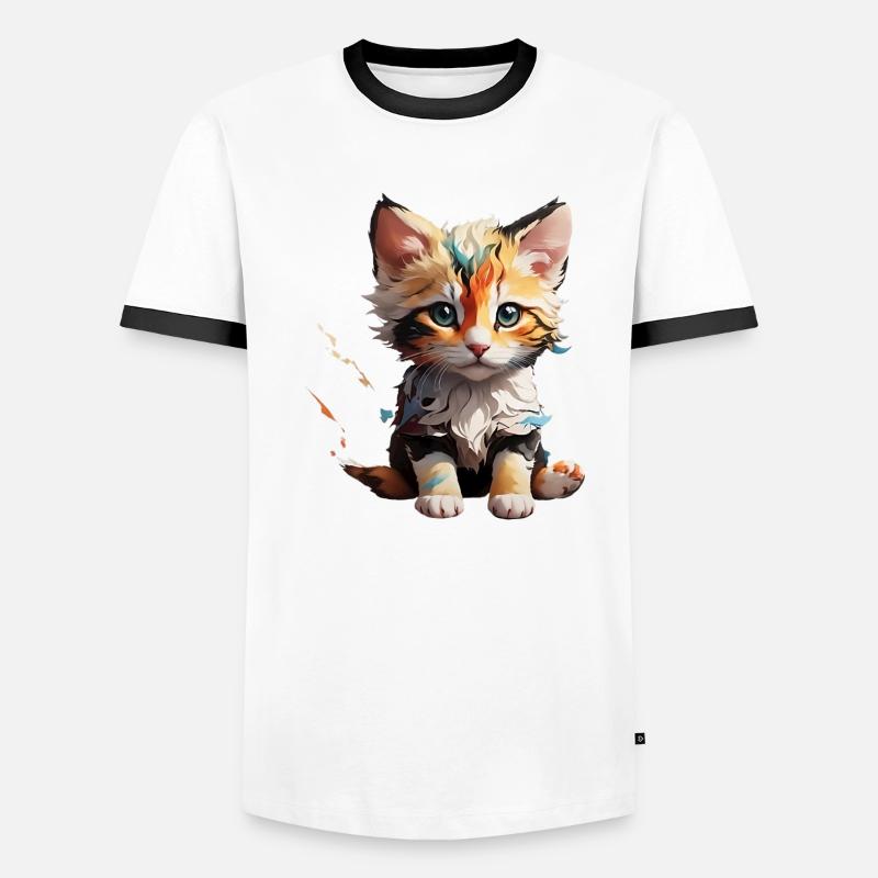 Petit chat T-shirt contrasté Homme