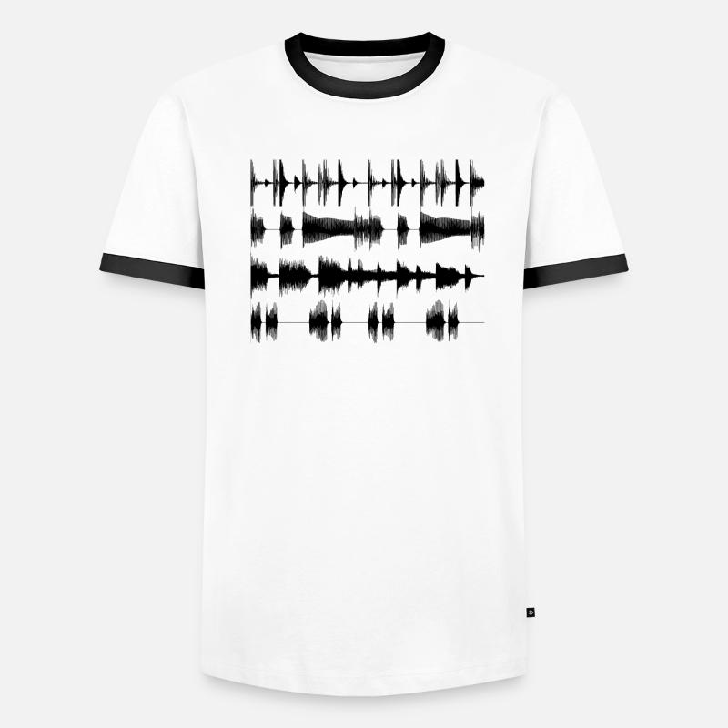 Black waveforms T-shirt contrasté Homme