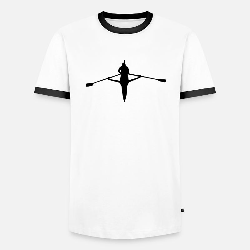 Rowing Single Silhouette Männer Kontrast-T-Shirt