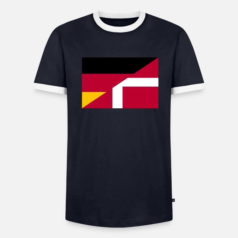 Allemagne Danemark Drapeau T-shirt contrasté Homme