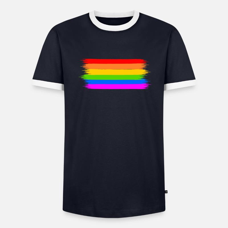 Regenbogen Regenbogenfahne Männer Kontrast-T-Shirt