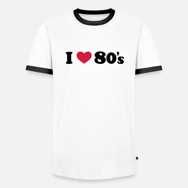80's Männer Kontrast-T-Shirt