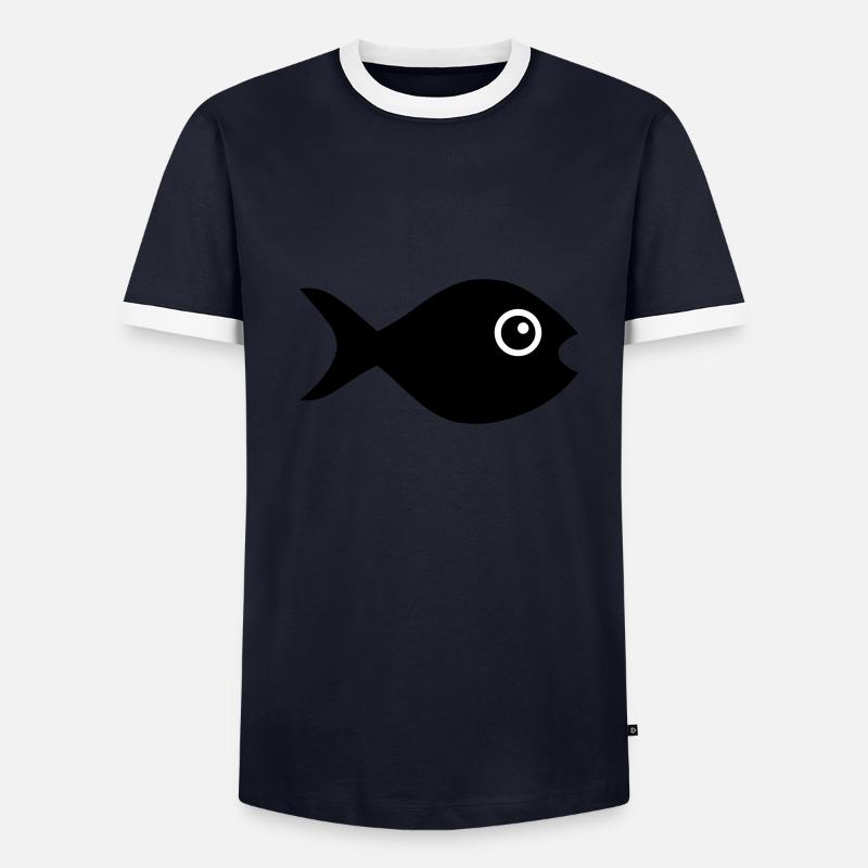 ★ Couleurs de conception modifiables ★ Poisson aux yeux écarquillés T-shirt contrasté Homme