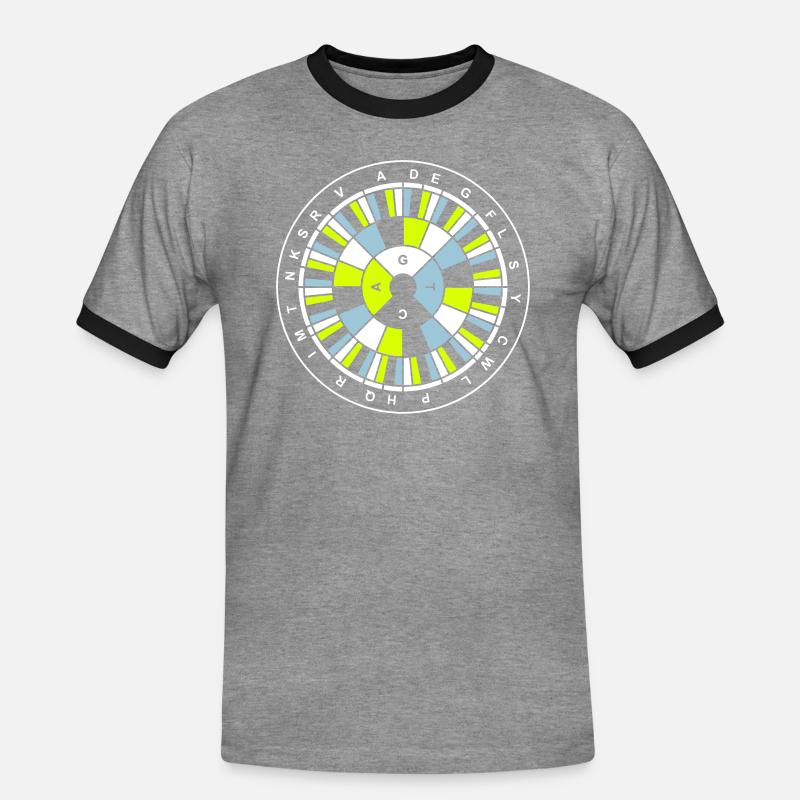Genetic Code Nerd v1 - Männer Kontrast-T-Shirt - Grau meliert/Schwarz