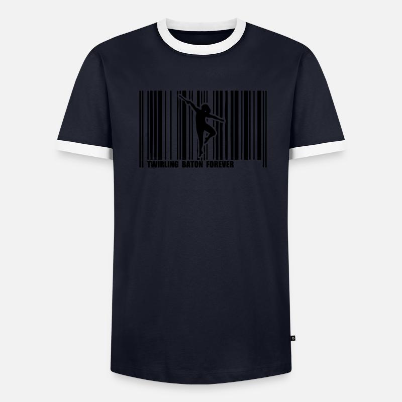barcode dancer twirling baton1 Men's Ringer Shirt