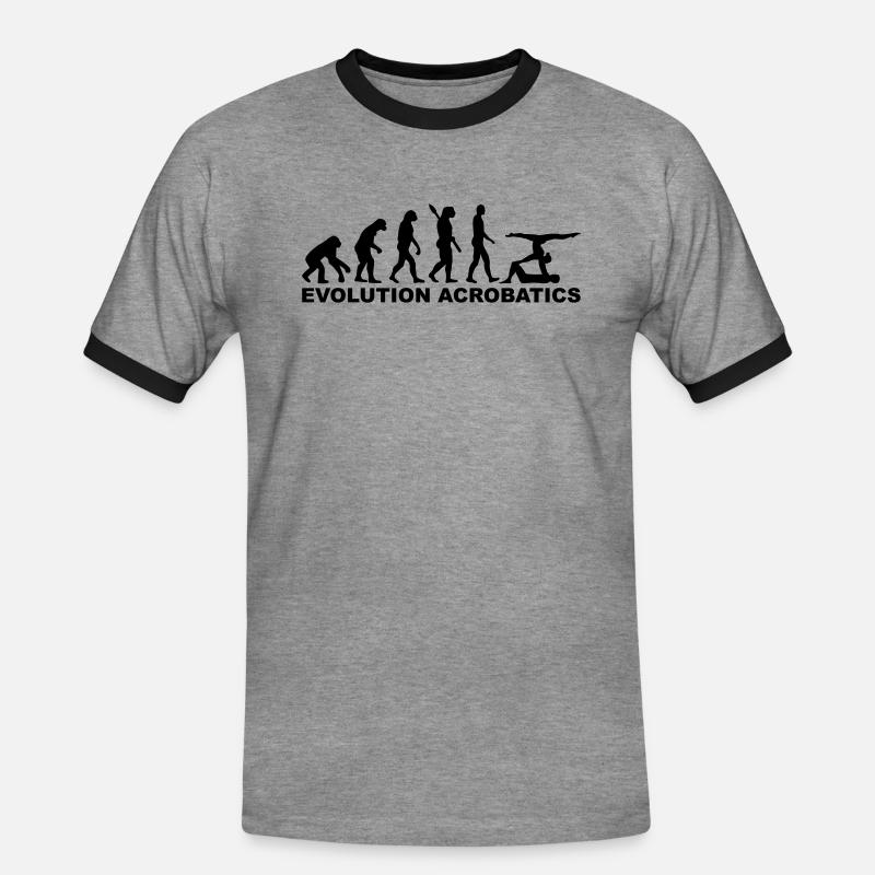 Evolution Acrobatics - Men's Ringer Shirt - heather grey/black