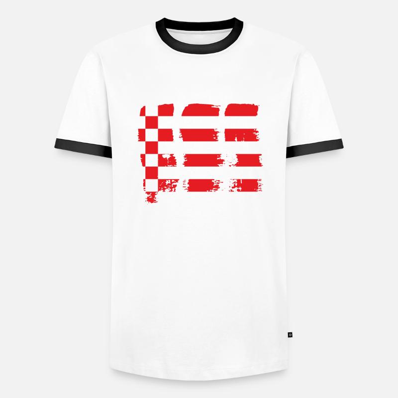 Drapeau de Brême Drapeau de Brême T-shirt contrasté Homme