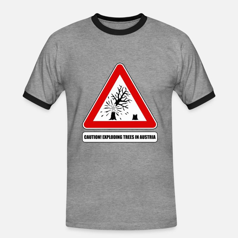 explodierende bäume,  exploding trees Austria - Männer Kontrast-T-Shirt - Grau meliert/Schwarz