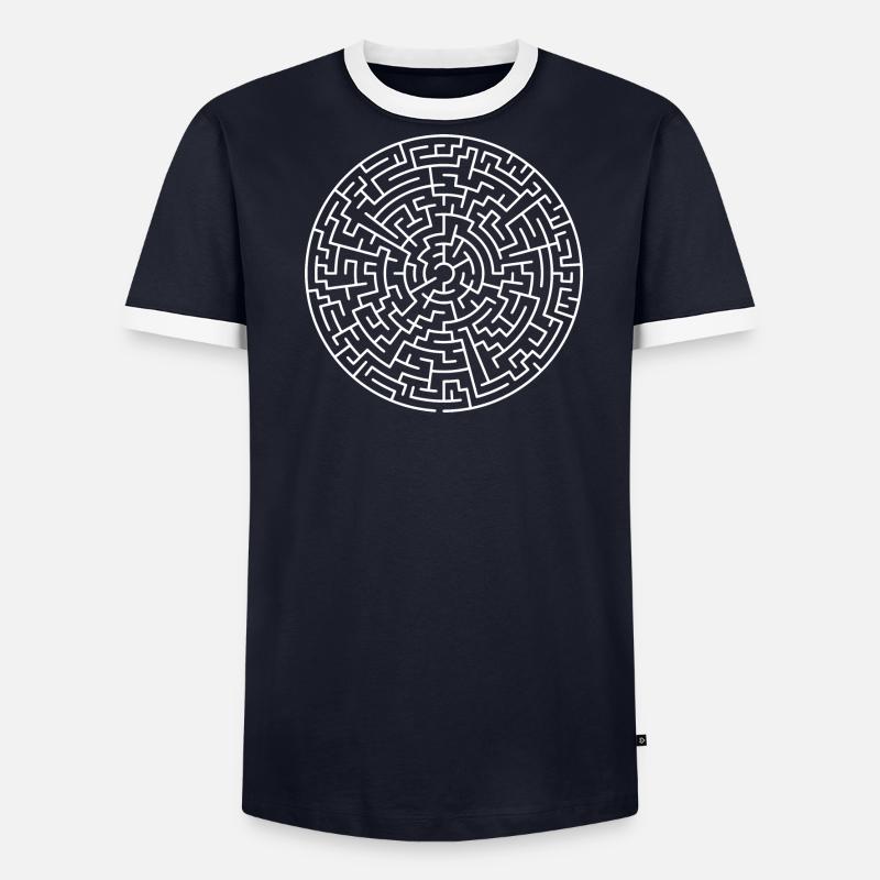 Labyrinth white Men's Ringer Shirt