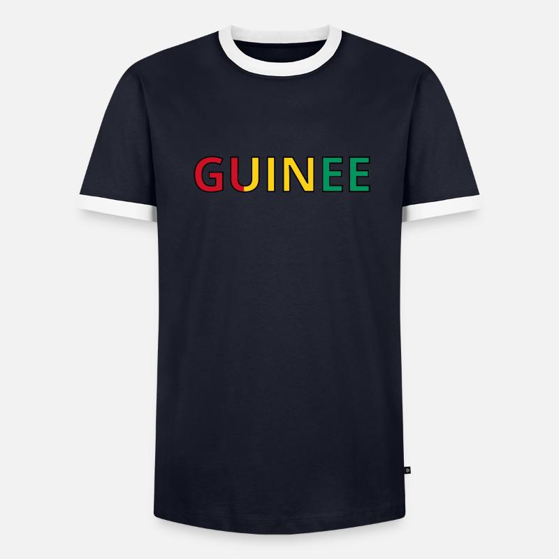 Drapeau Guinée T-shirt contrasté Homme