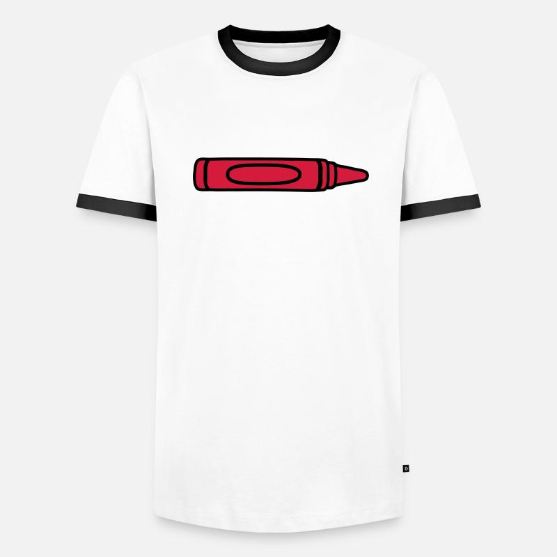Crayon de cire rouge design cool T-shirt contrasté Homme
