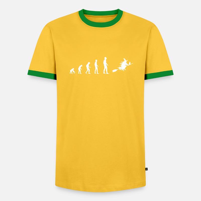 Hexe – Evolution - Männer Kontrast-T-Shirt - Grau meliert/Schwarz