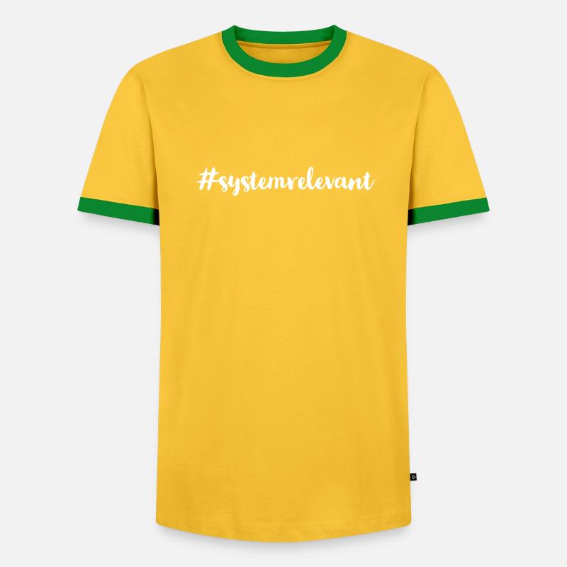 ich bin Systemrelevant - Männer Kontrast-T-Shirt - Grau meliert/Schwarz