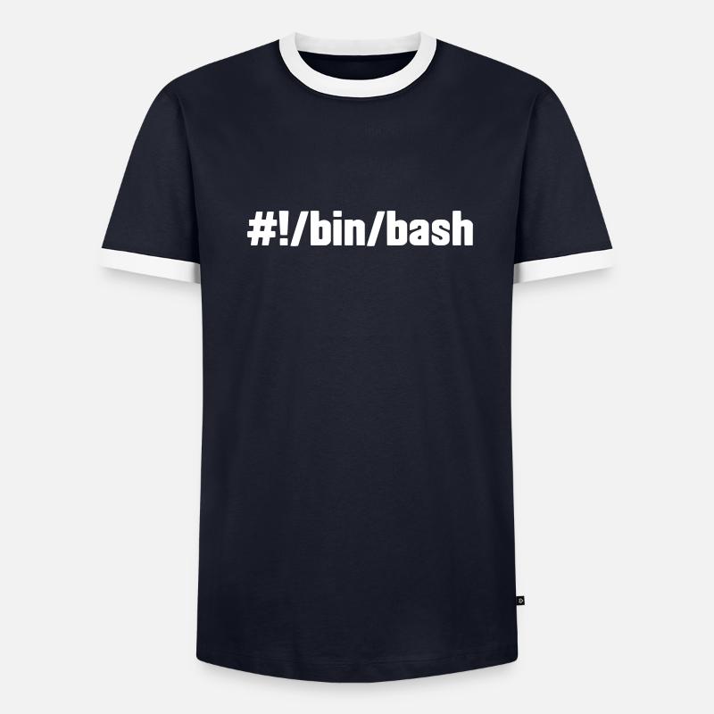 #!/bin/bash - Linux Shell T-shirt contrasté Homme