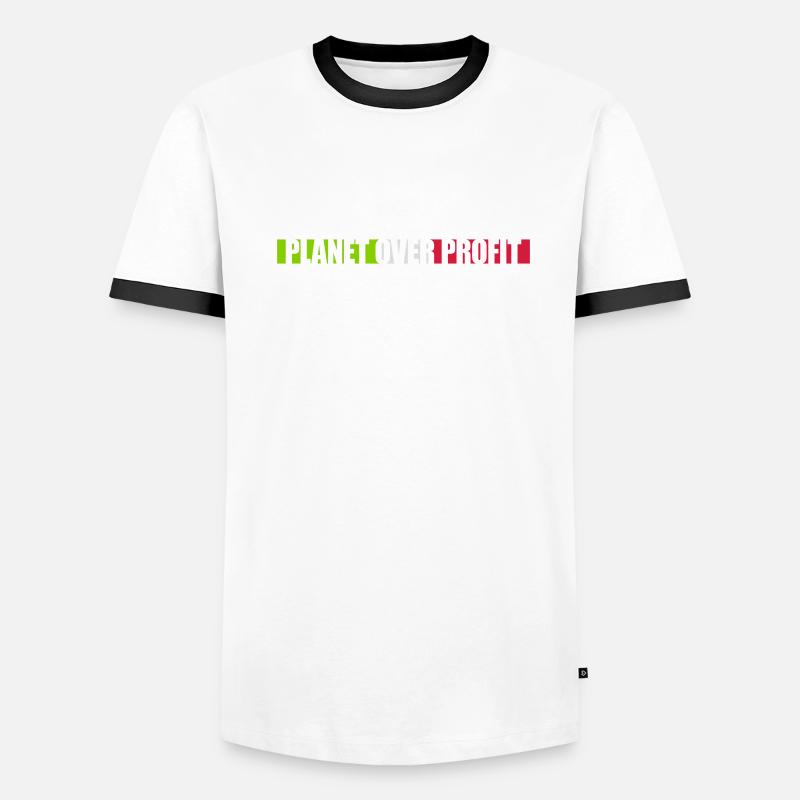 Planète sur le devis de profit T-shirt contrasté Homme