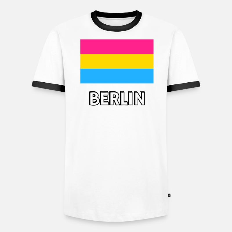 Drapeau de la Pan Pride Berlin T-shirt contrasté Homme