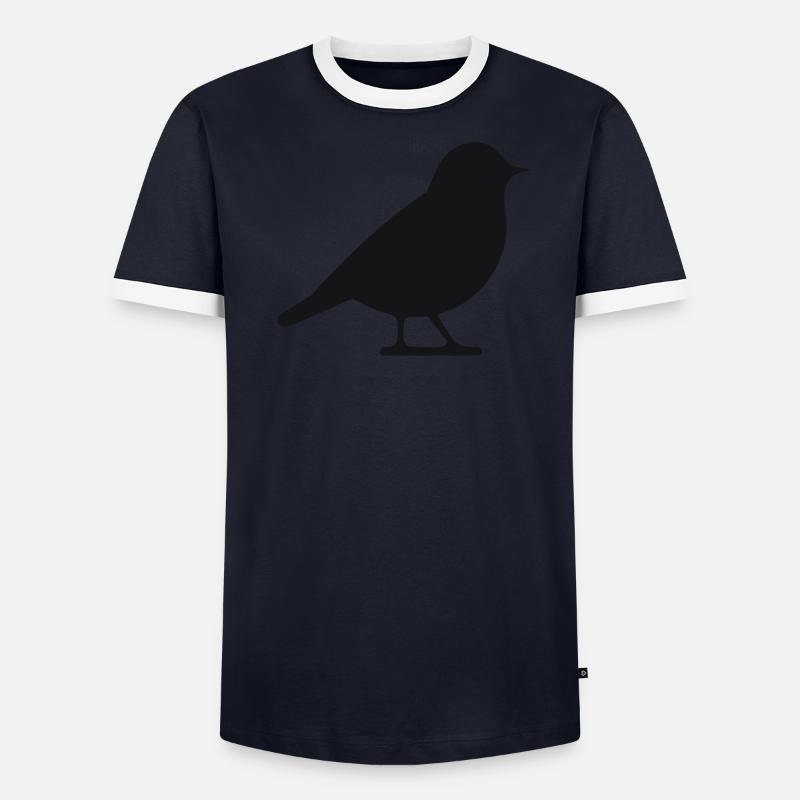 Vögelchen Männer Kontrast-T-Shirt