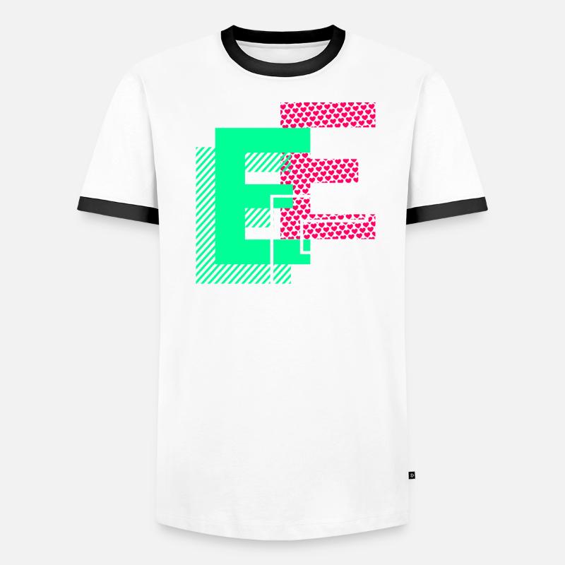 Anfangsbuchstabe E Design Geschenk Männer Kontrast-T-Shirt