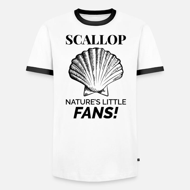 Scallop Seashells Collector Beachcomber Shellfish Men's Ringer Shirt