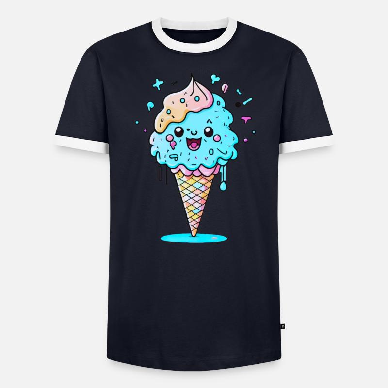 Eiswaffel Männer Kontrast-T-Shirt