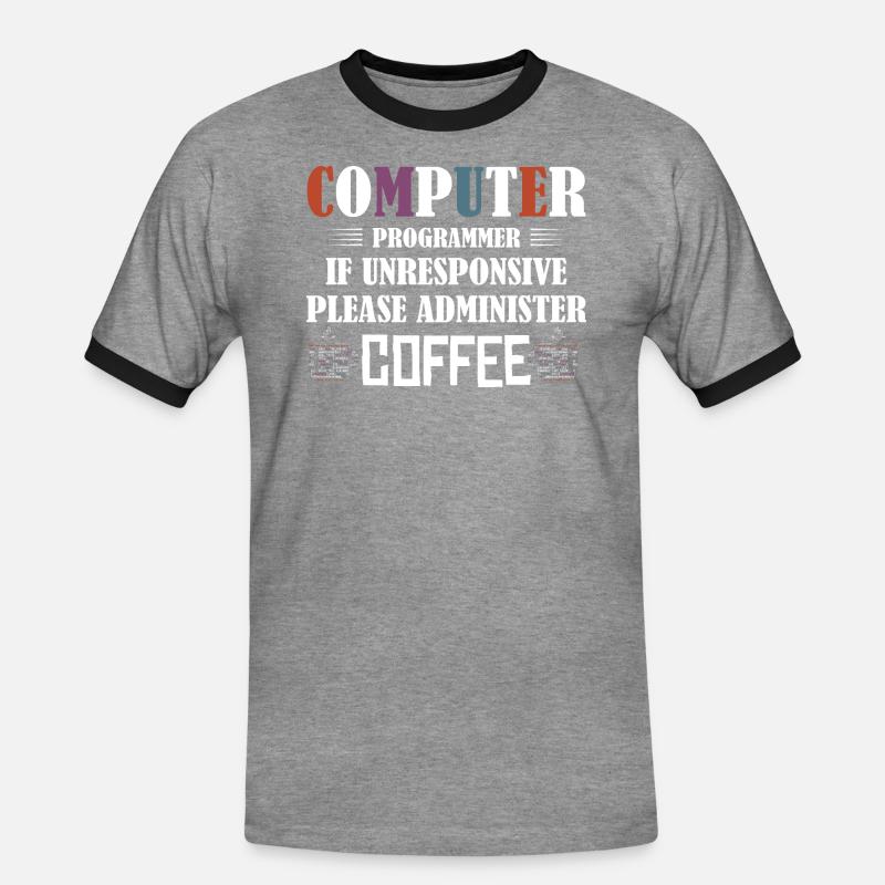 Computer Programmer Software Coding - Männer Kontrast-T-Shirt - Grau meliert/Schwarz