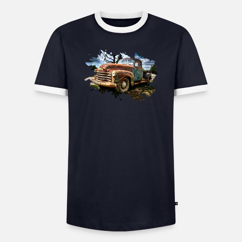 Vieille camionnette T-shirt contrasté Homme