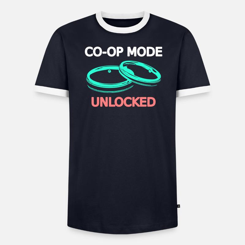 Ehe Hochzeit Ehefrau Ehemann Multiplayer Koop Männer Kontrast-T-Shirt