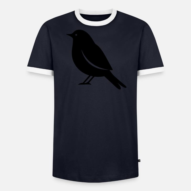 Vögelchen Männer Kontrast-T-Shirt